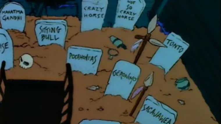 Indian Burial Ground image from "The Simpsons"